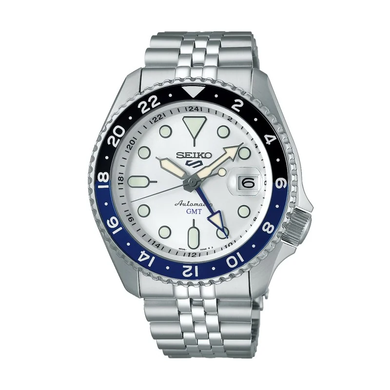 Seiko 5 Sports SKX GMT Sky Blue Silver Cloud Mens Watch SSK033K1