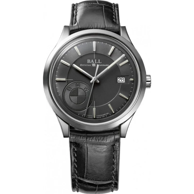 Ex-Display Ball BMW Classic Grey Dial Brown Leather Strap Gents Watch