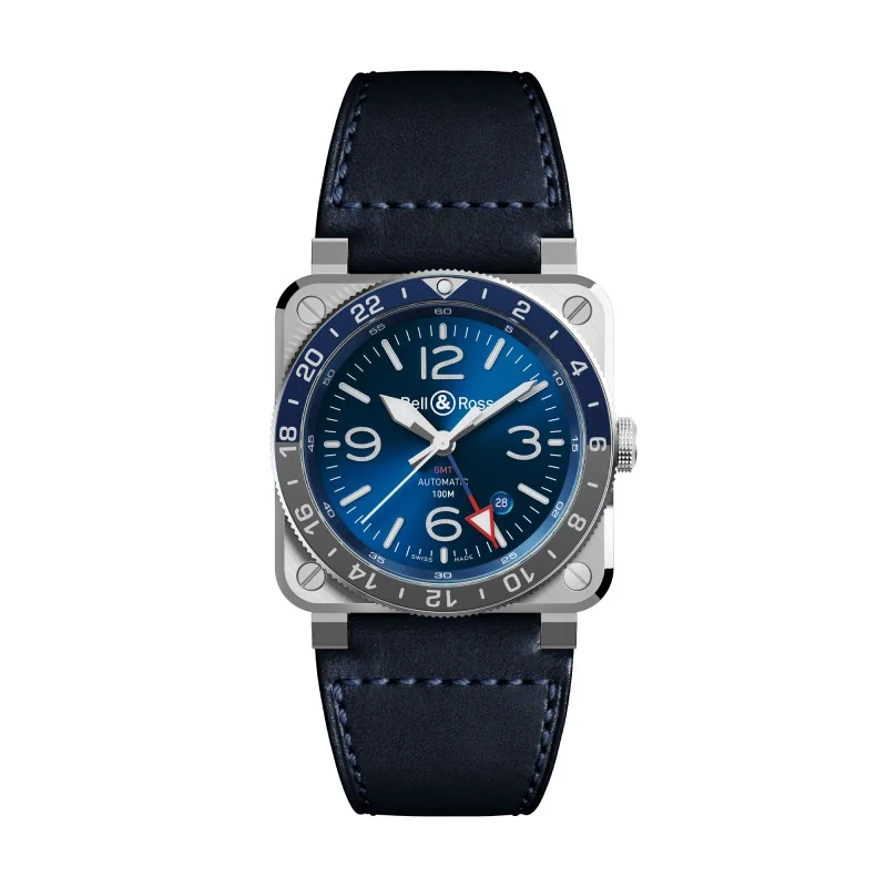Bell & Ross BR-03 GMT 42mm Automatic Mens Watch BR0393-BLU-ST/SCA