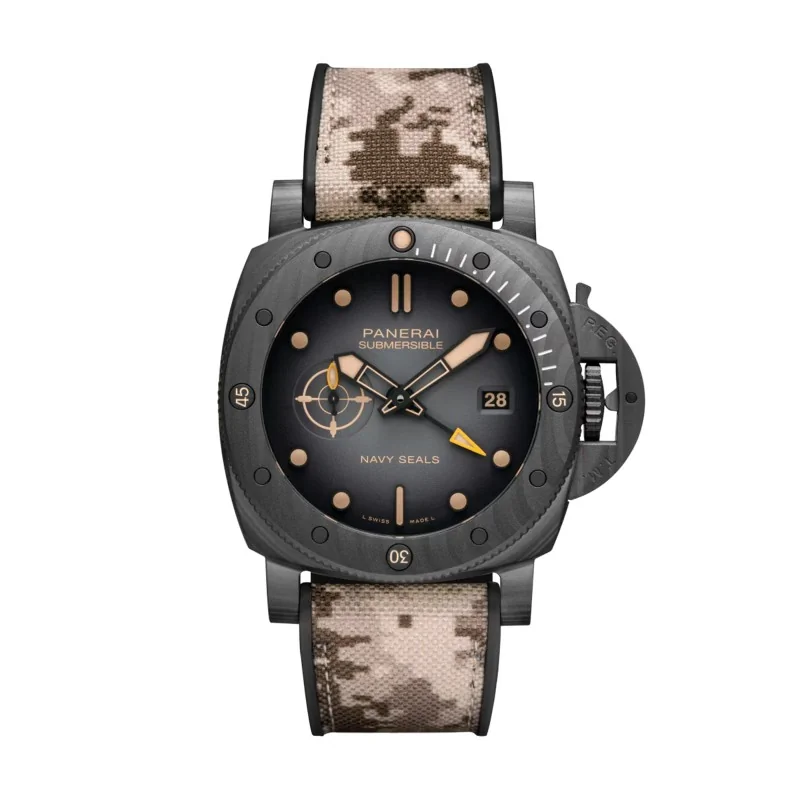 Panerai Submersible QuarantaQuattro GMT Navy SEALs Carbotech™ 44mm Men's Watch PAM01513