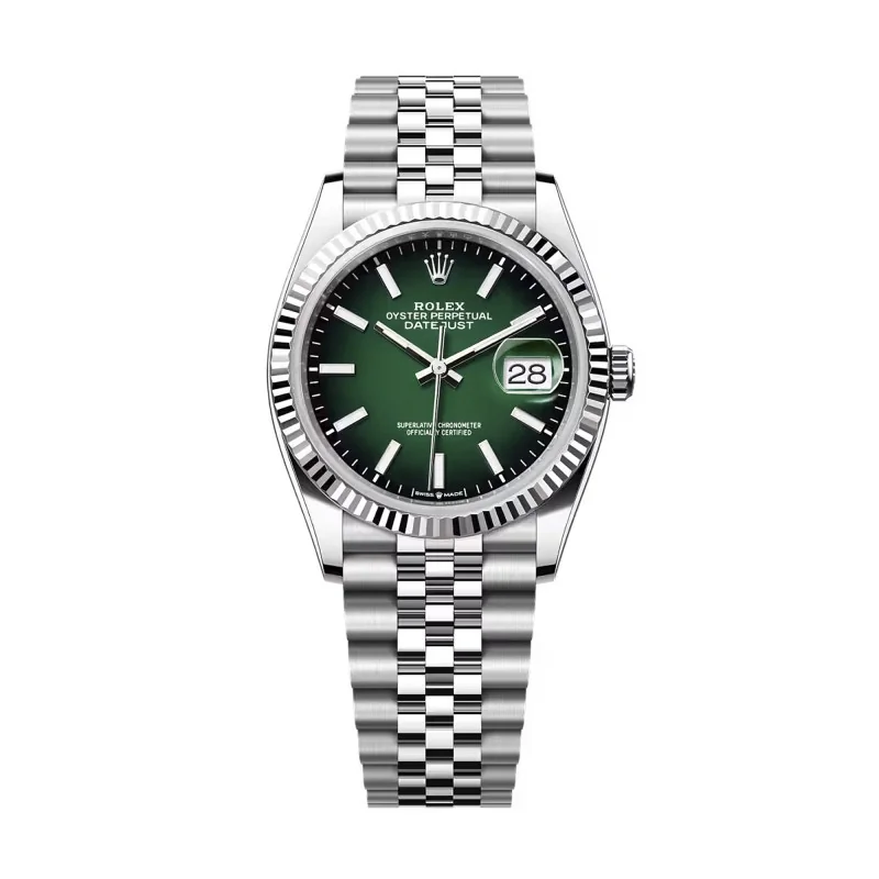 ROLEX Pre-Owned Datejust 36mm Green Watch 126234