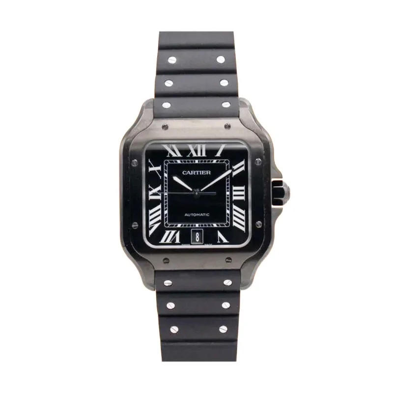 Pre-Owned Cartier Santos Carbon Black 40mm Watch WSSA0039