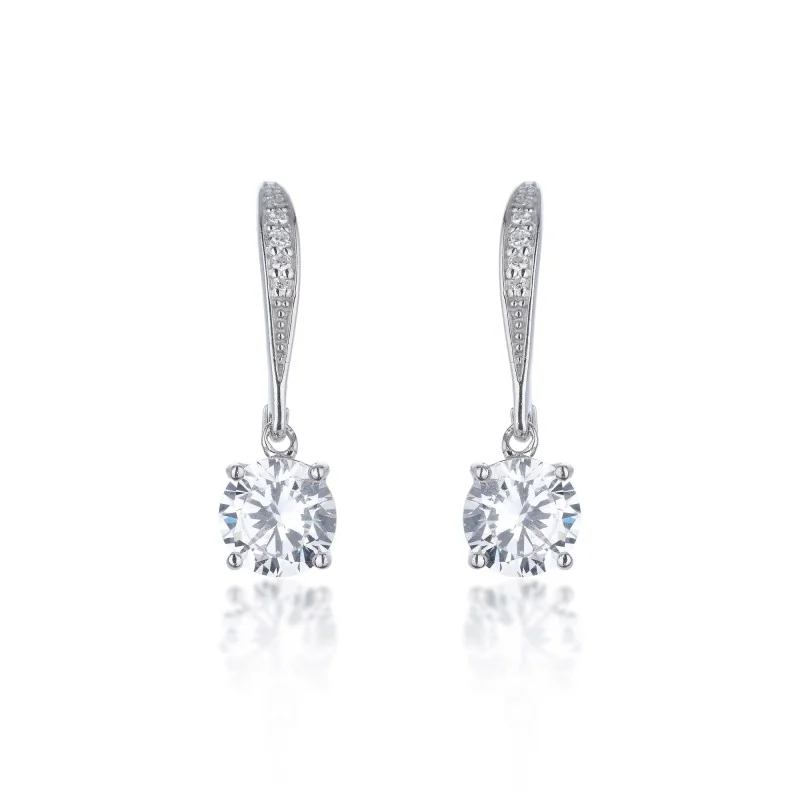 Silver Cubic Zirconia Drop Earrings