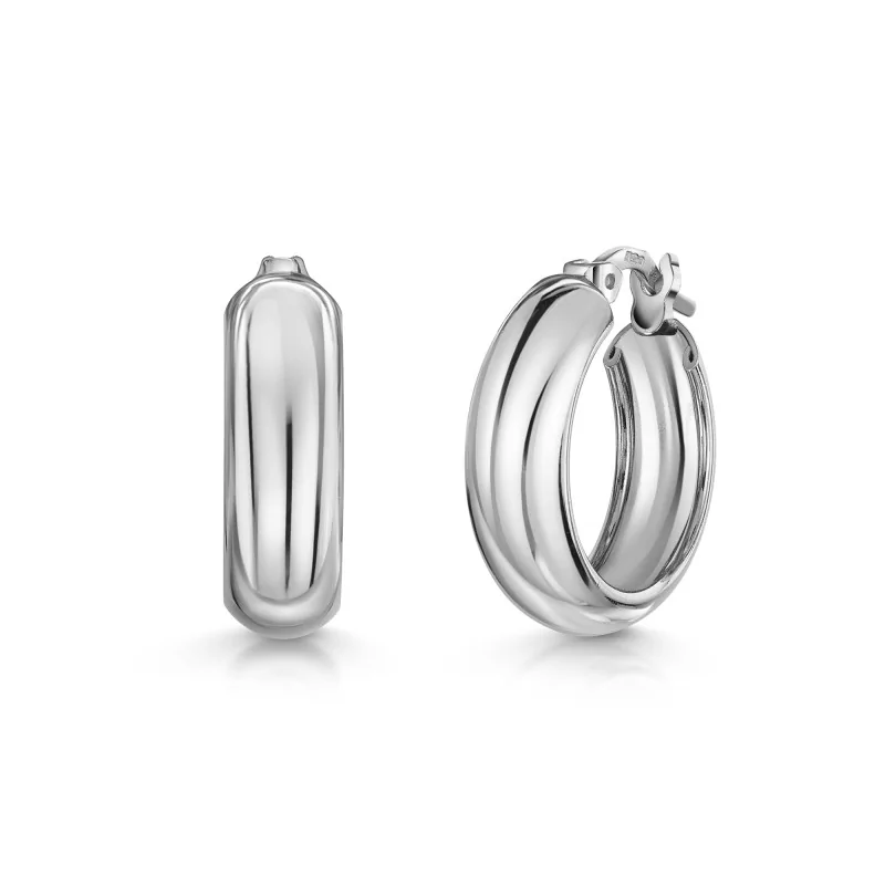 Silver Chunky Hoop Earrings