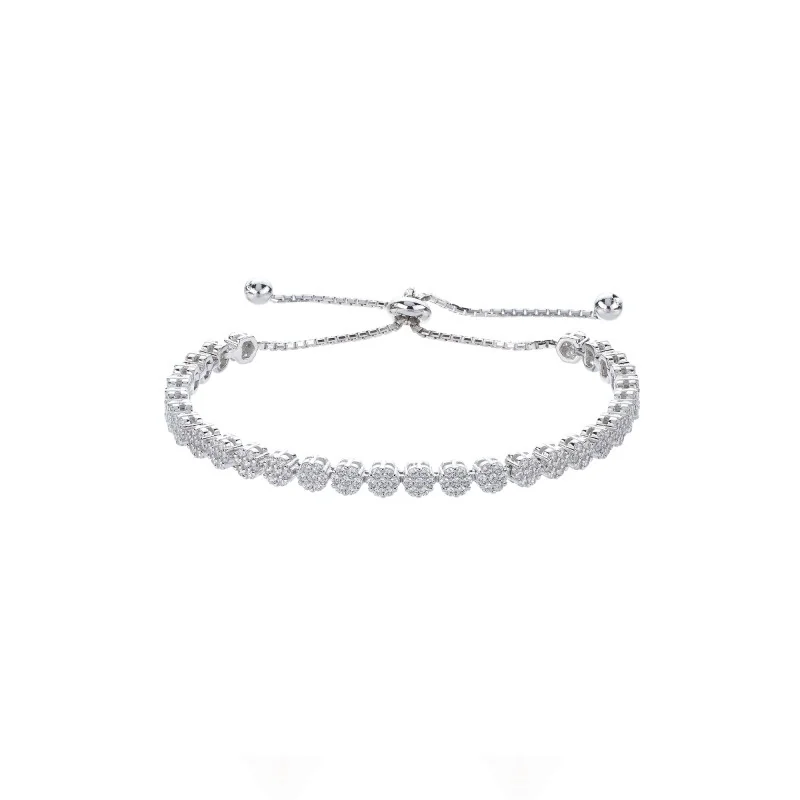 Silver Cluster Cubic Zirconia Bracelet