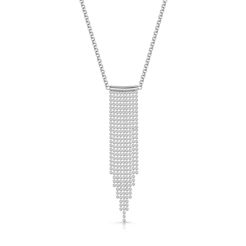 Silver Multi Strand Tassel Necklace