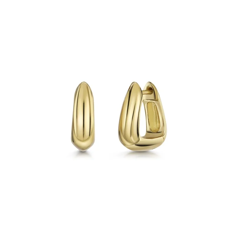 18ct Yellow Gold Vermeil Triangle Shape Hoop Earrings