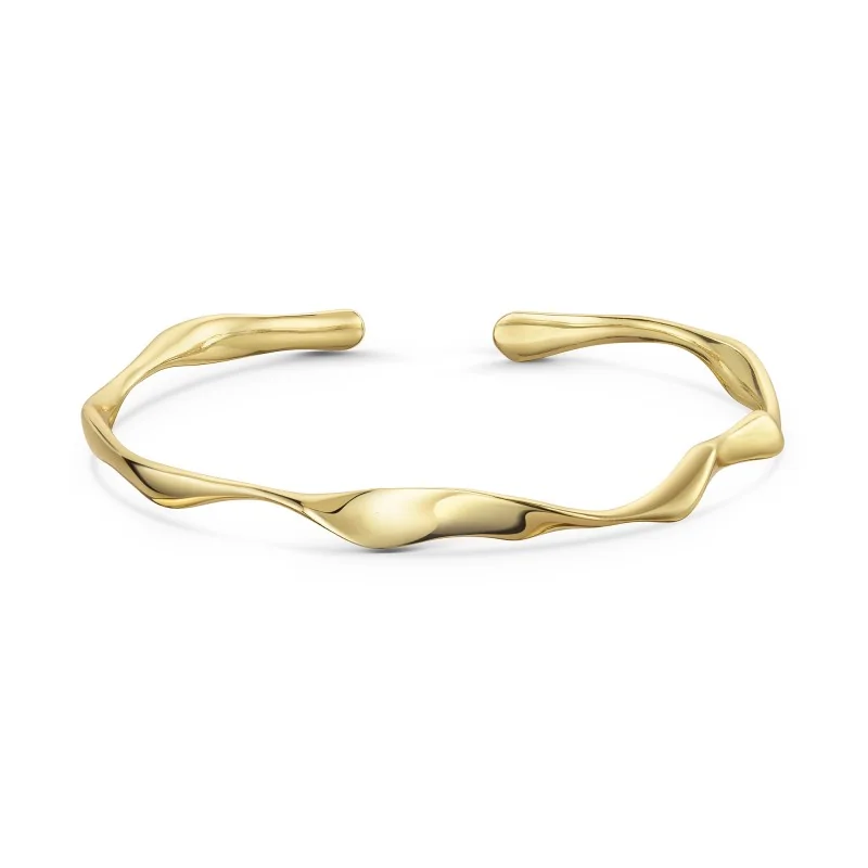18ct Yellow Gold Vermeil Twist Bangle