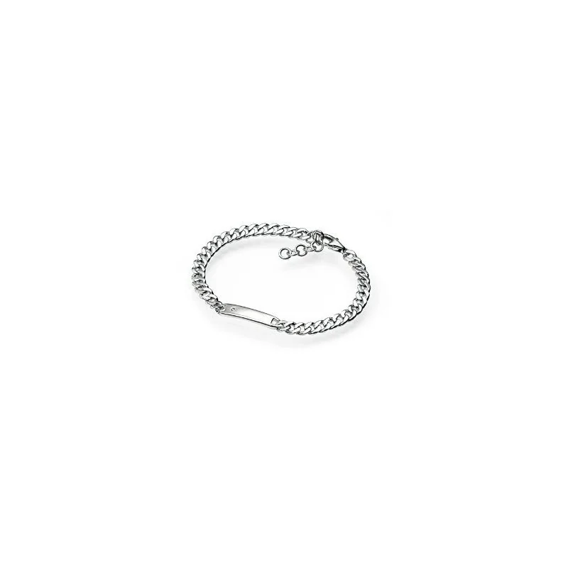 D For Diamond Boys Silver ID Bracelet