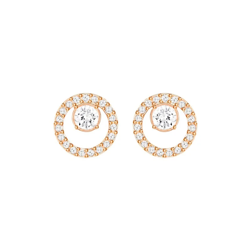 Swarovski Creativity Rose Gold Plated Circle Stud Earrings 5199827