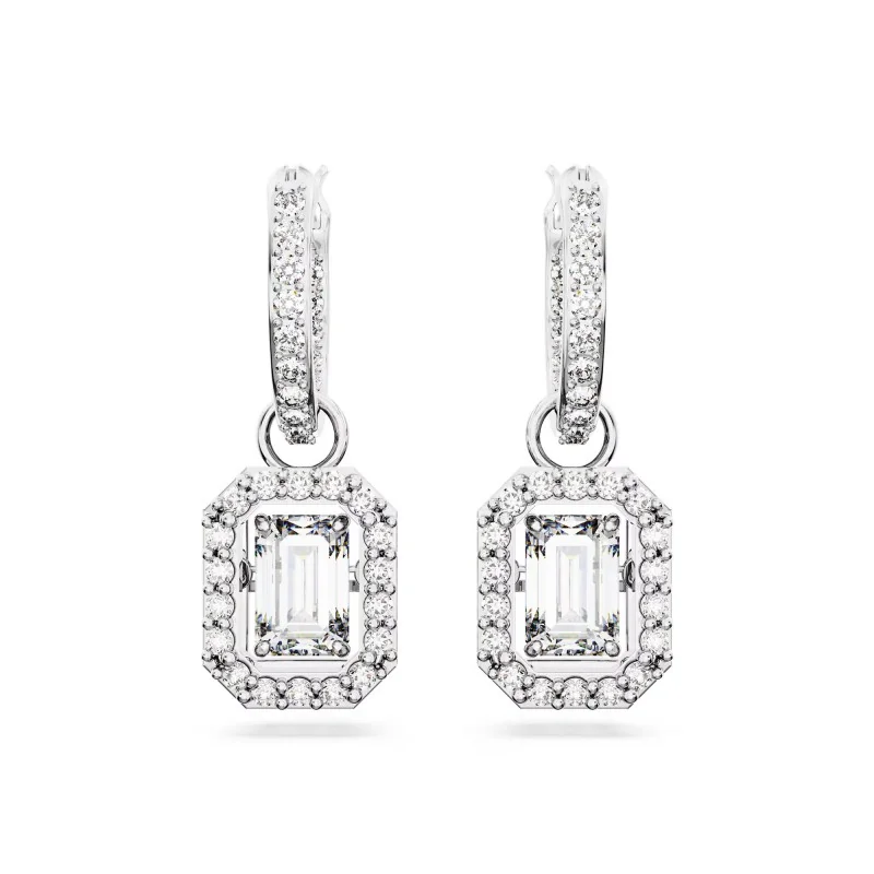 Swarovski Una White Rhodium Plated Drop Ladies Earrings 5638495