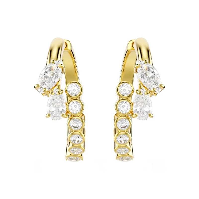 Swarovski Mesmera Mixed Cut Gold Tone Hoop Earrings 5761975