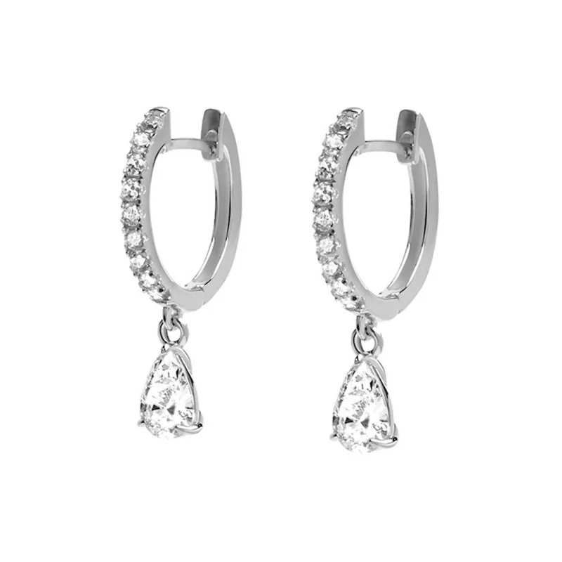CARAT* Leni White Gold Plated Hoop Earrings WCE925W-LENI-W