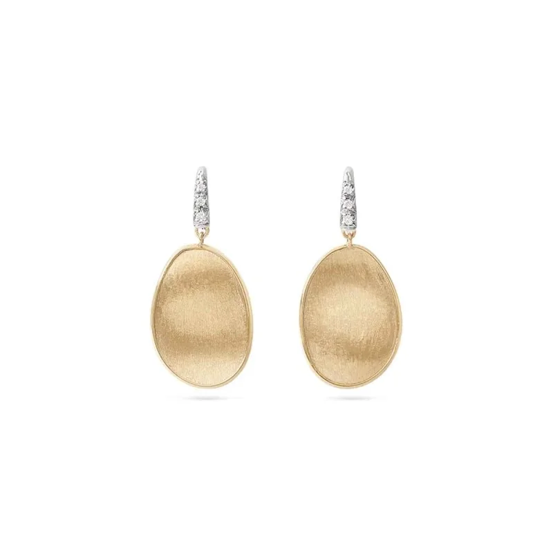 Marco Bicego Lunaria 18ct Yellow Gold 0.05ct Diamond-Studded Earrings OB1342 A B YW Q6