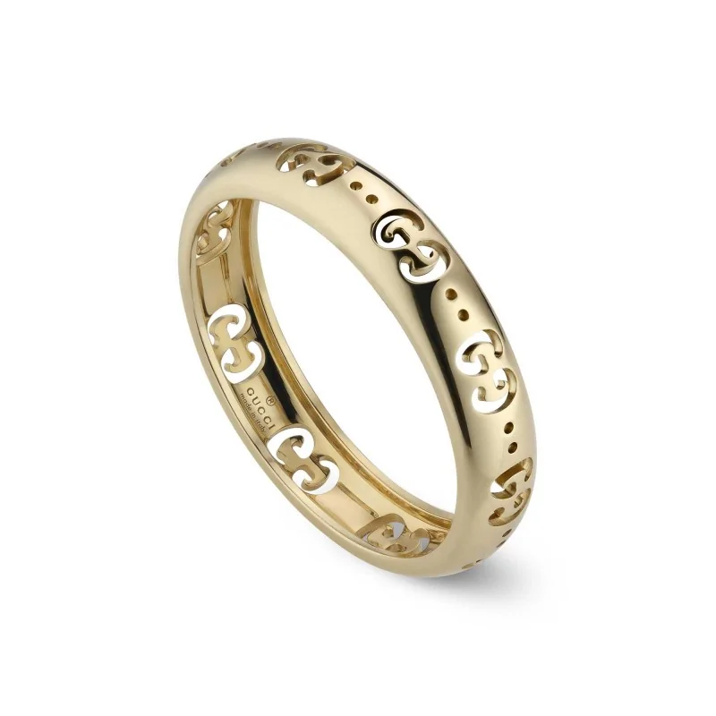 Gucci Icon 18ct Yellow Gold GG Ring YBC A002QZ 001