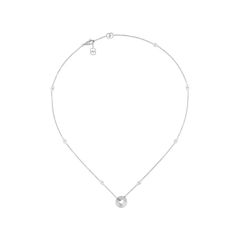 Gucci Icon 18ct White Gold Heart Pendant YBB729373003