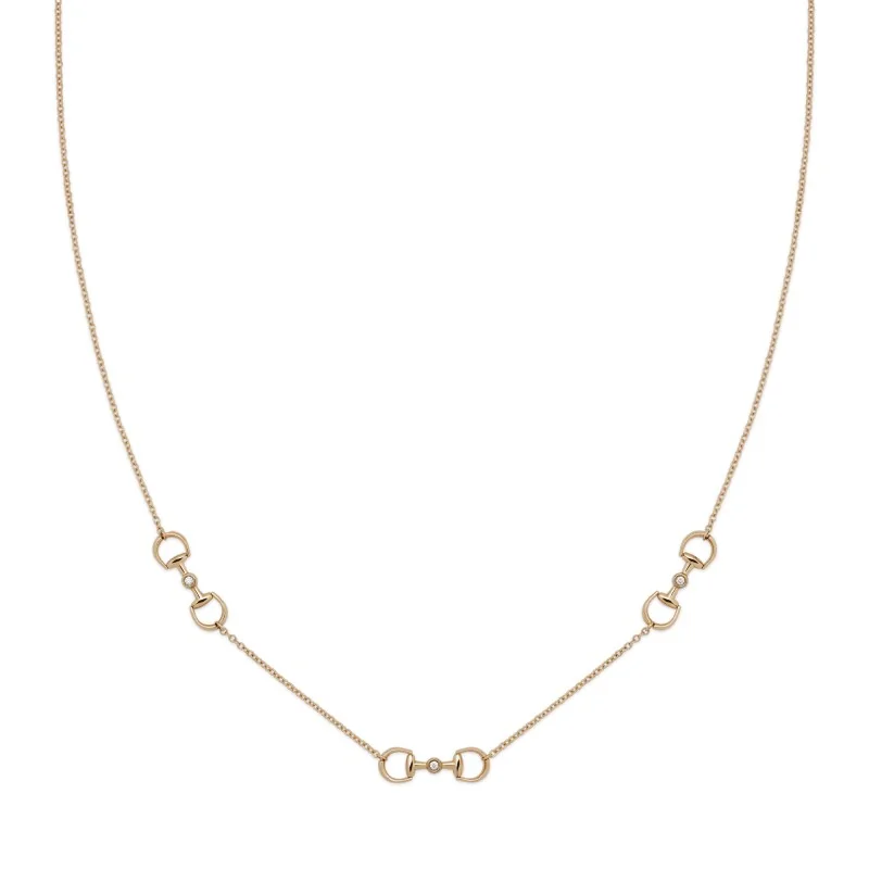 Gucci Horsebit 18ct Rose Gold Diamond Necklace YBB837596001