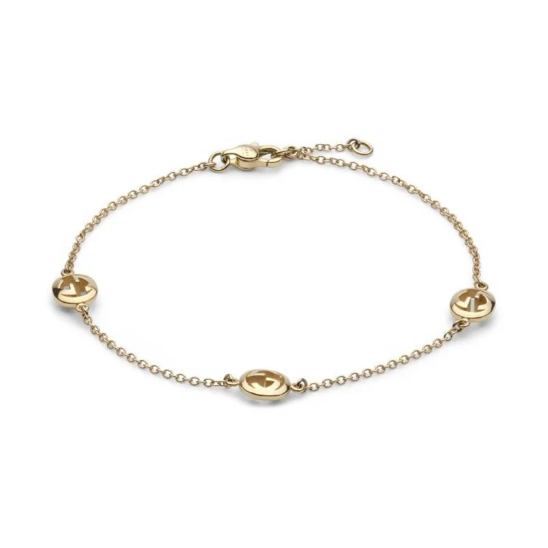 Gucci Interlocking 18ct Yellow Gold Bracelet YBA874214001 - Medium