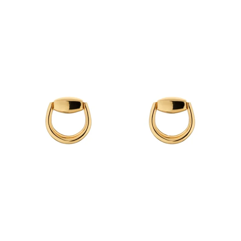 Gucci 18ct Yellow Gold Horsebit Stud Earrings YBD800098001