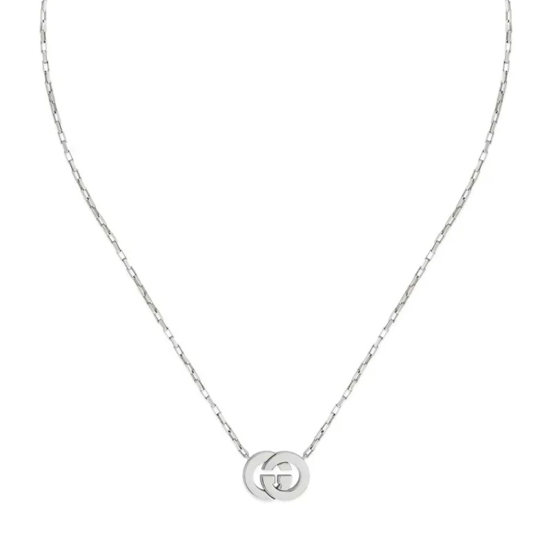 GUCCI Sterling Silver Interlocking Chain Necklet YBB853964001