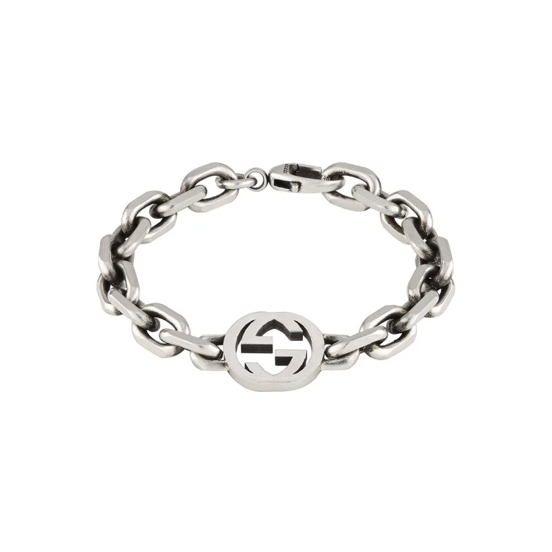 Gucci Interlocking Silver Bracelet YBA627068002 - Size L