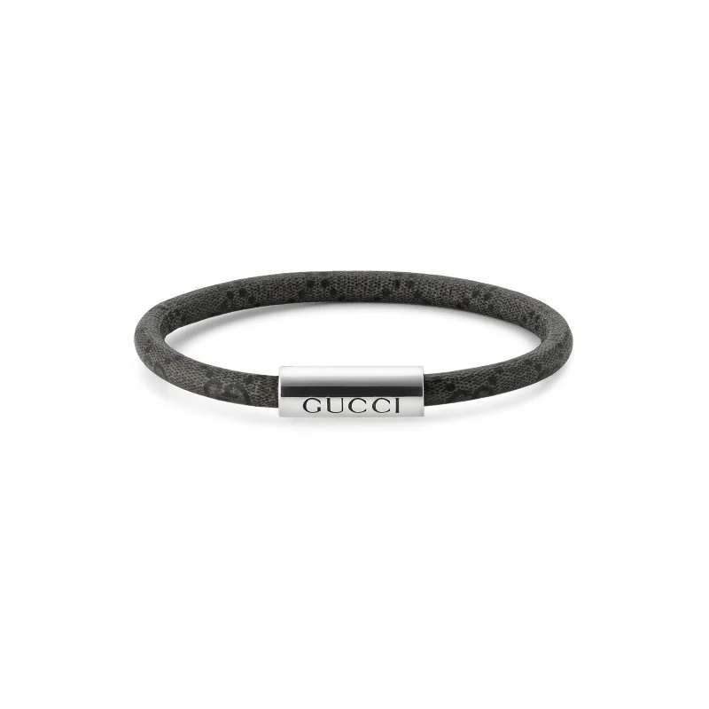 Gucci Tag Supreme Leather Bracelet YBA797156002 - Size XL