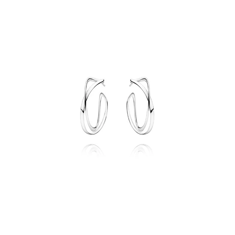 Georg Jensen Infinity Sterling Silver Hoop Earrings 3539267