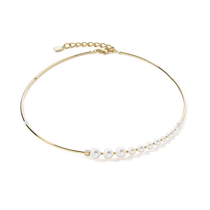 Coeur De Lion Yellow Gold Tone Pearl Gradient Necklet 1102/10-1416