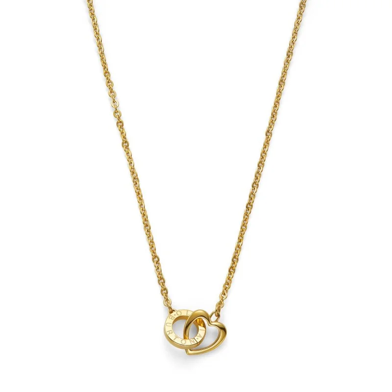 Olivia Burton Classic Kindred Interlink Heart Gold Plated Necklace 24100550