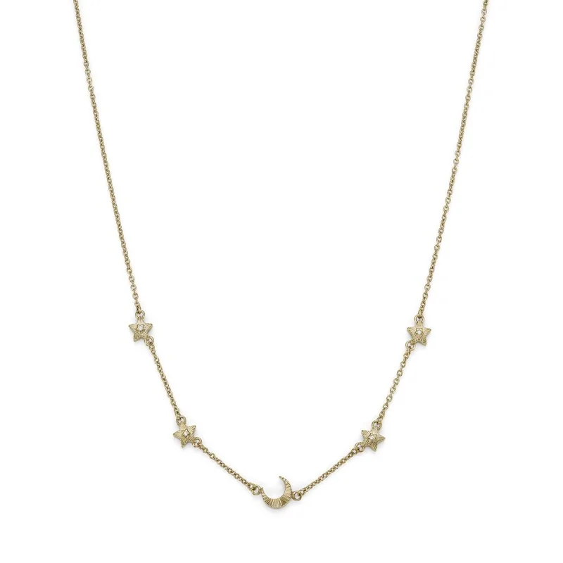 Olivia Burton Signature Celestial Mini North Star & Moon Gold Plated Necklace 24100621