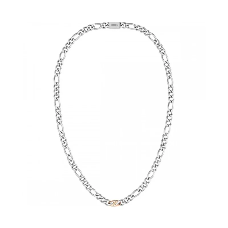 BOSS Rian Two Tone Link Mens Chain Necklace 1580586