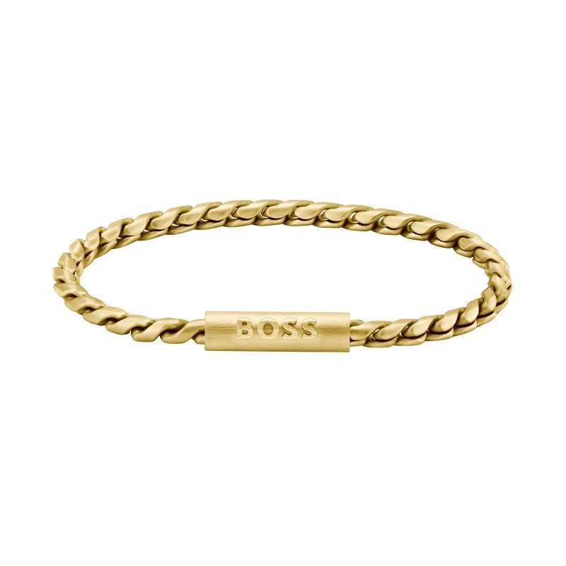 BOSS Doran Yellow Gold-Tone Gents Bracelet 1580696