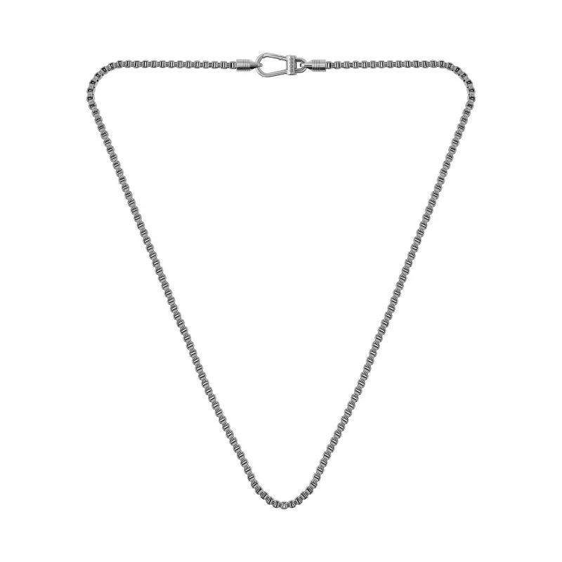 BOSS Liam Silver Tone Chain Necklace with Antique Finish 1580878