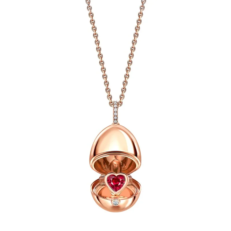 Fabergé Essence Rose Gold Ruby Heart Surprise Locket 1