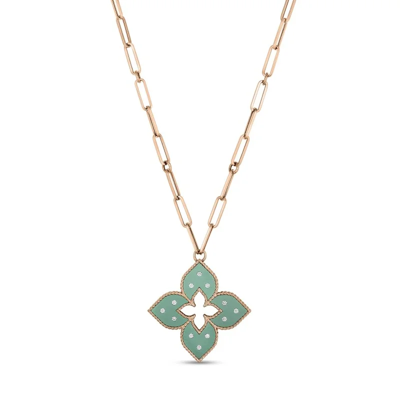 Roberto Coin 18ct Rose Gold Venetian Princess Pendant with Titanium ADR777CL3348 R