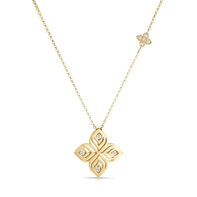 Roberto Coin Arabesque 18ct Yellow Gold Diamond Ladies Pendant ADR777CL3572 Y