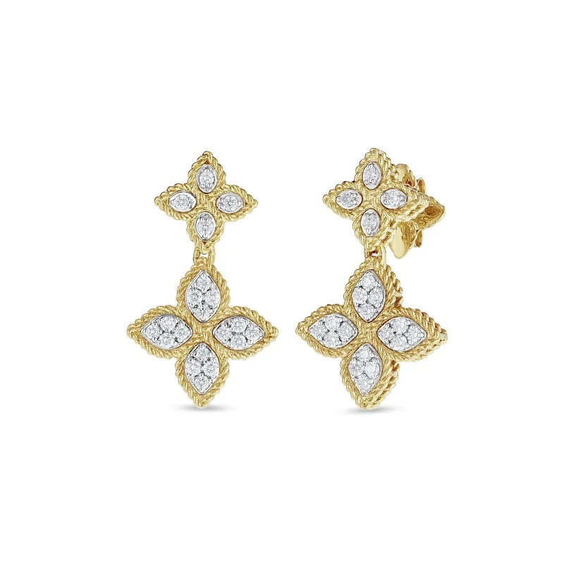 Roberto Coin Princess Flower 0.47ct Diamond Drop Petal Earrings