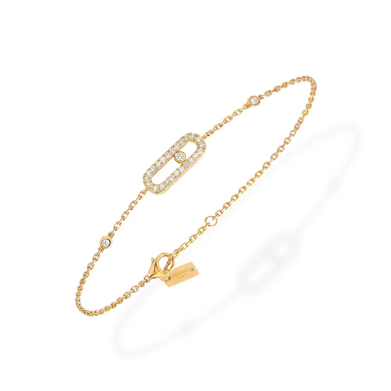 Move Uno Classique Pavé 18ct Yellow Gold 0.20ct Diamond Bracelet 4706-YG