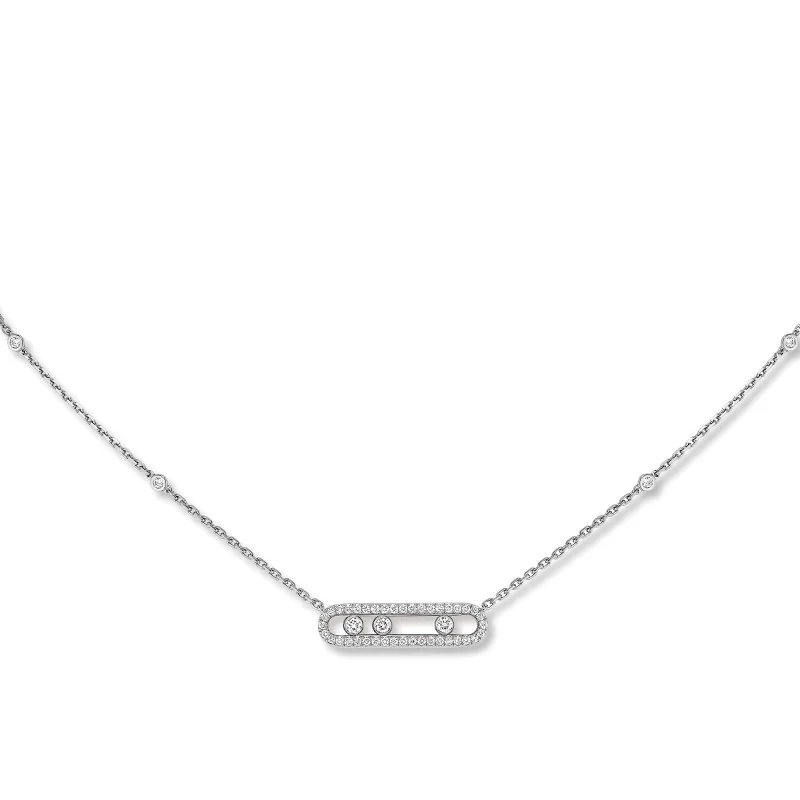 Messika Baby Move Pav&eacute; 18ct White Gold 0.35ct Diamond Necklace 04322-WG