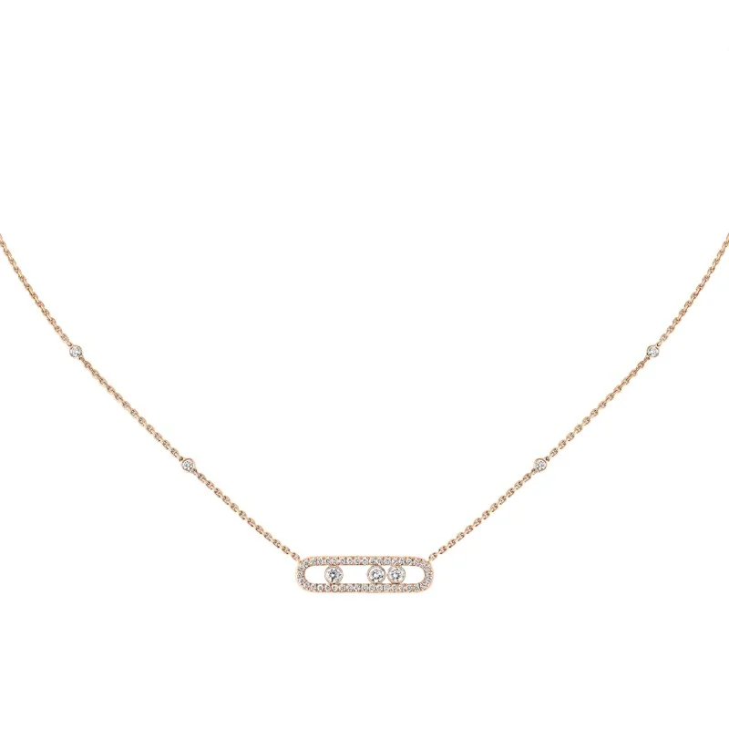 Messika Baby Move Pavé Pink Gold Diamond Necklace 04322-PG