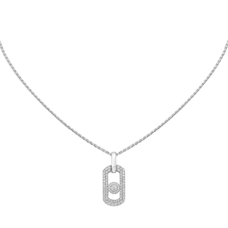 Messika So Move White Gold 0.55ct Diamond Pavé Vertical Necklace 14966-WG