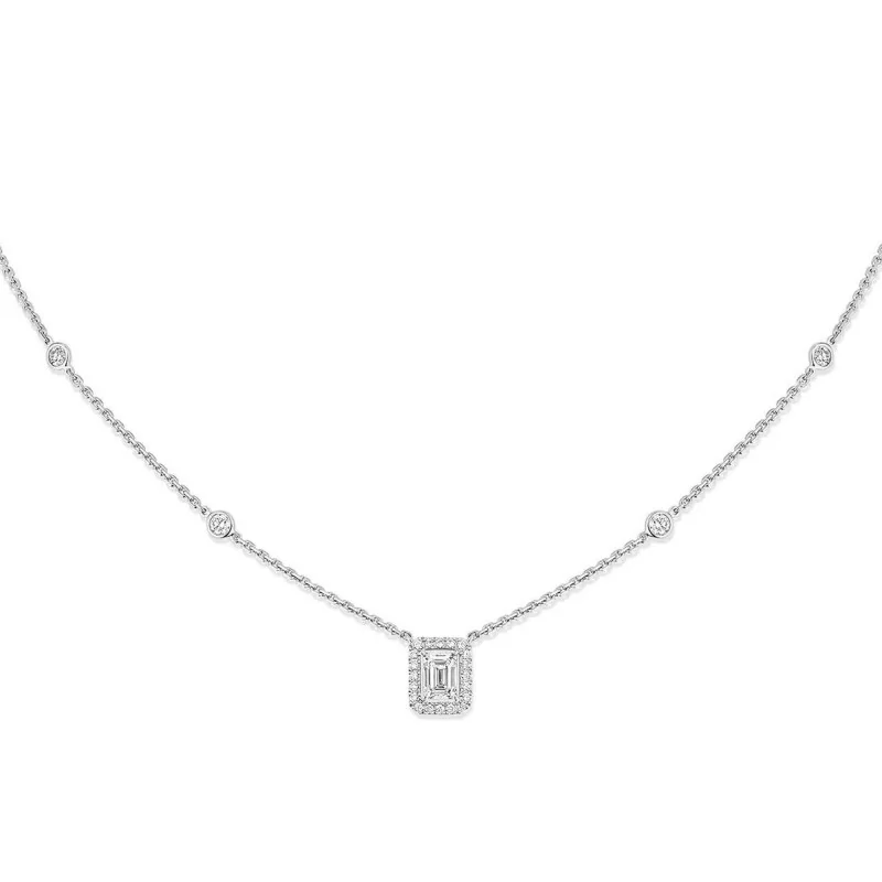 Messika White Gold Joy 0.25ct Emerald Cut Diamond Necklace 15088-WG