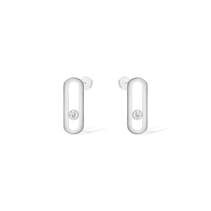 Messika Move Uno Classique 18ct White Gold Diamond Earrings 12182-WG