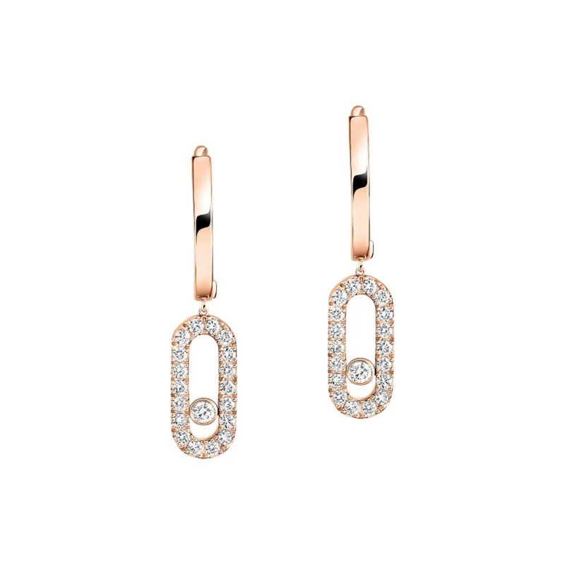 Messika Move Uno Rose Gold Diamond Hoop Earrings E12037PG