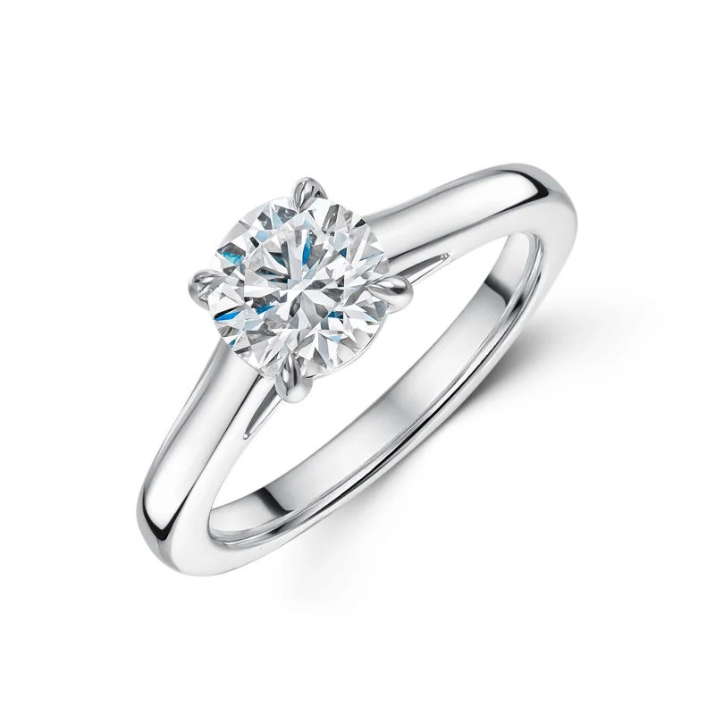 Platinum Lab Grown 1.00ct Round Brilliant Diamond Solitaire Ring