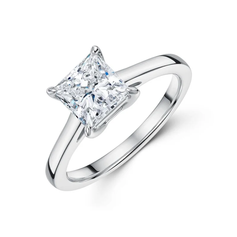 Platinum Princess Cut 1.50ct Lab Grown Diamond Solitaire Ring