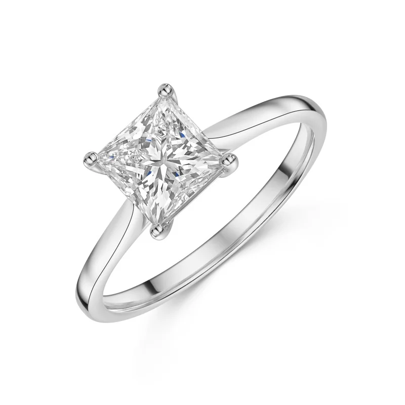 Platinum Princess Cut 1.50ct Lab Grown Diamond Solitaire Ring