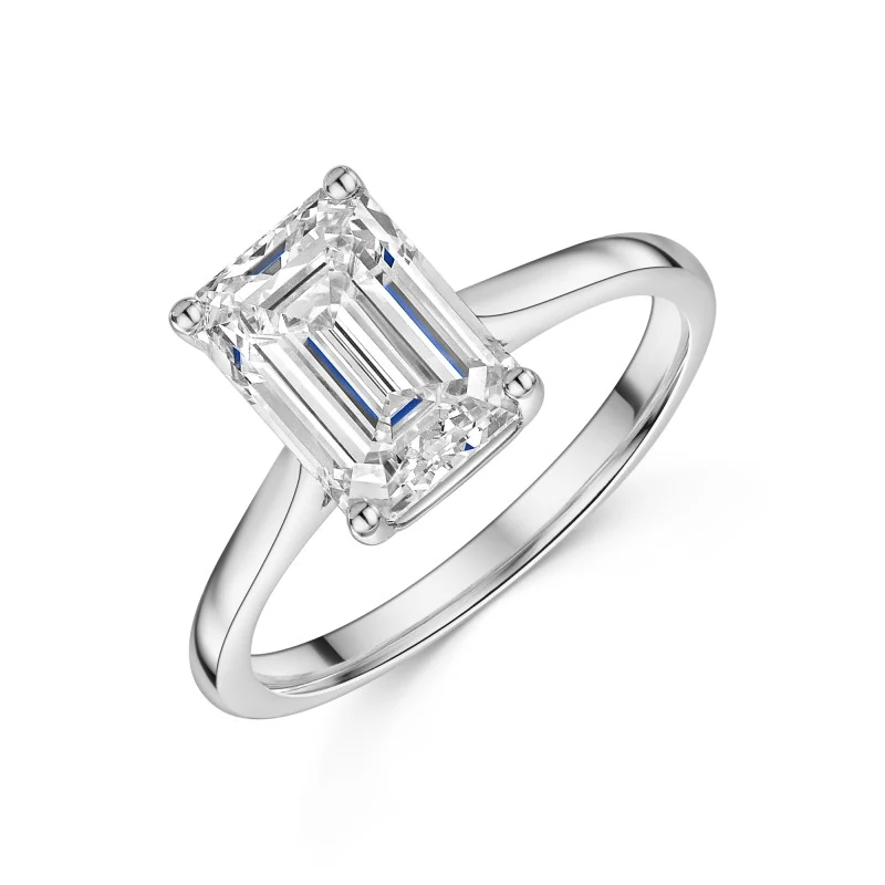Platinum Emerald Cut 3.00ct Lab Grown Diamond Ring
