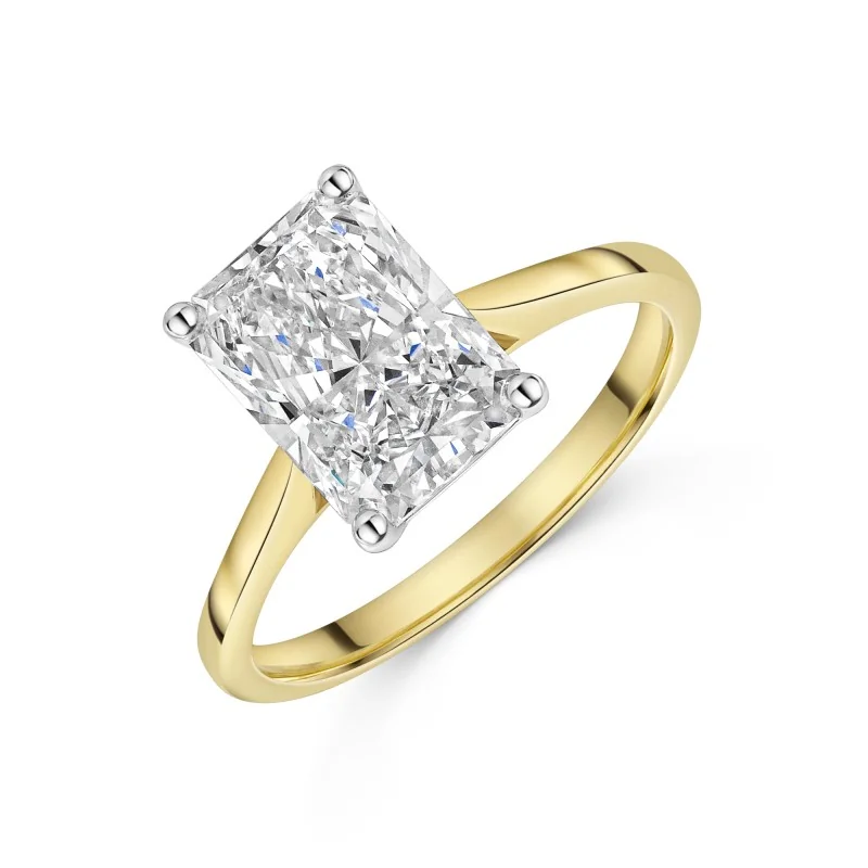 18ct Yellow Gold Radiant Cut 3.00ct Lab Grown Diamond Ring
