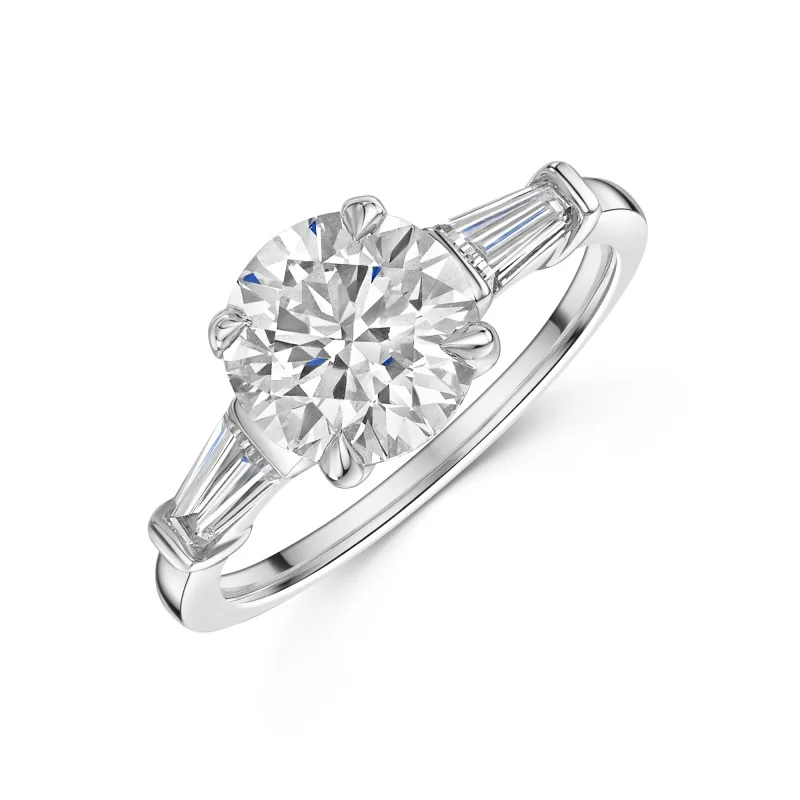 Platinum Round Brilliant 2.00ct Lab Grown Diamond 3 Stone Ring